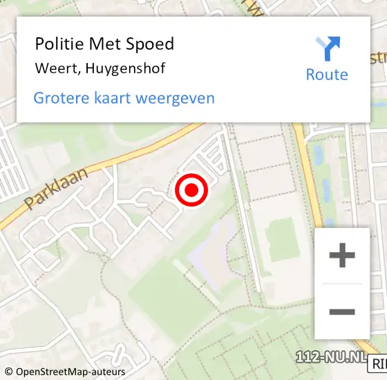 Locatie op kaart van de 112 melding: Politie Met Spoed Naar Weert, Huygenshof op 13 maart 2023 13:19