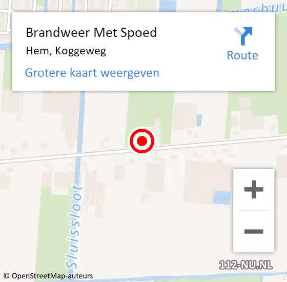 Locatie op kaart van de 112 melding: Brandweer Met Spoed Naar Hem, Koggeweg op 13 maart 2023 13:27