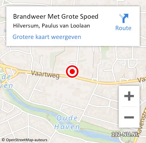 Locatie op kaart van de 112 melding: Brandweer Met Grote Spoed Naar Hilversum, Paulus van Loolaan op 13 maart 2023 13:30