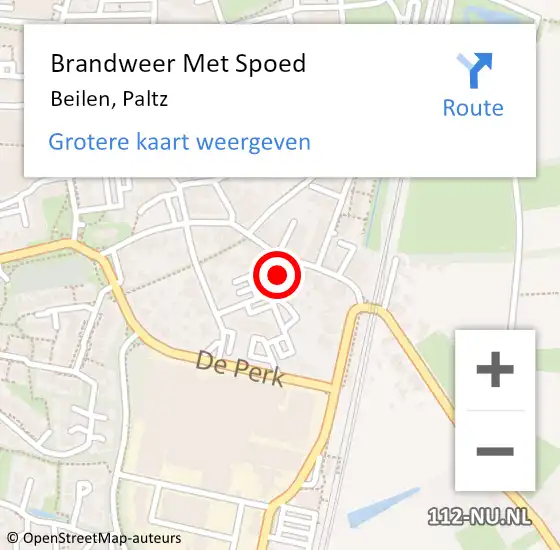 Locatie op kaart van de 112 melding: Brandweer Met Spoed Naar Beilen, Paltz op 13 maart 2023 13:31