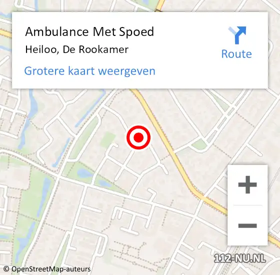 Locatie op kaart van de 112 melding: Ambulance Met Spoed Naar Heiloo, De Rookamer op 13 maart 2023 13:37