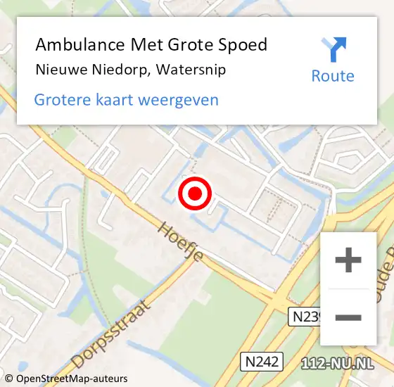 Locatie op kaart van de 112 melding: Ambulance Met Grote Spoed Naar Nieuwe Niedorp, Watersnip op 13 maart 2023 13:46