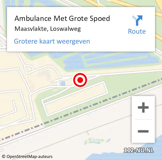 Locatie op kaart van de 112 melding: Ambulance Met Grote Spoed Naar Maasvlakte, Loswalweg op 13 maart 2023 13:52