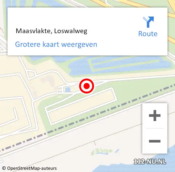 Locatie op kaart van de 112 melding:  Maasvlakte, Loswalweg op 13 maart 2023 13:54