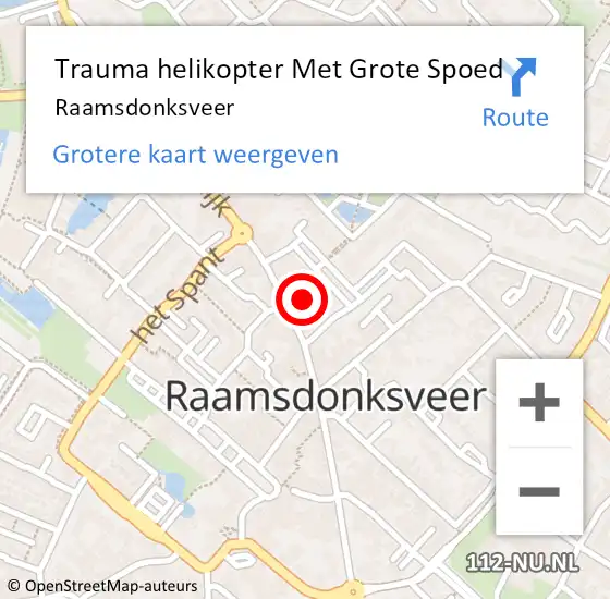 Locatie op kaart van de 112 melding: Trauma helikopter Met Grote Spoed Naar Raamsdonksveer op 13 maart 2023 14:42