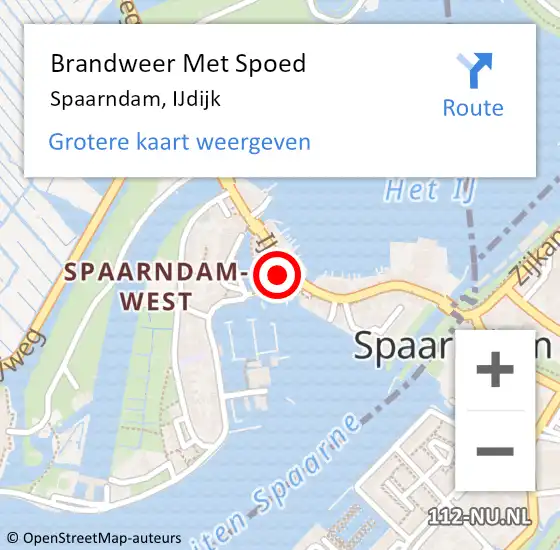 Locatie op kaart van de 112 melding: Brandweer Met Spoed Naar Spaarndam, IJdijk op 13 maart 2023 15:32