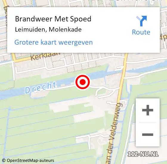 Locatie op kaart van de 112 melding: Brandweer Met Spoed Naar Leimuiden, Molenkade op 13 maart 2023 15:51