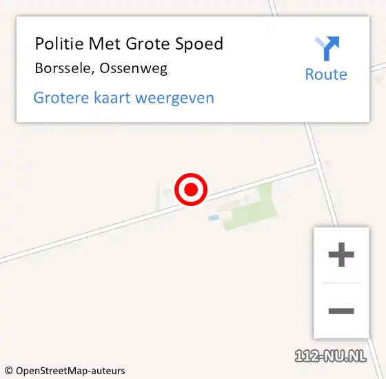 Locatie op kaart van de 112 melding: Politie Met Grote Spoed Naar Borssele, Ossenweg op 13 maart 2023 15:51