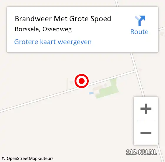 Locatie op kaart van de 112 melding: Brandweer Met Grote Spoed Naar Borssele, Ossenweg op 13 maart 2023 15:52