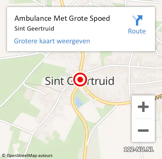 Locatie op kaart van de 112 melding: Ambulance Met Grote Spoed Naar Sint Geertruid op 18 augustus 2014 18:39