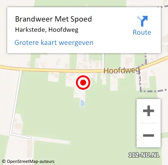 Locatie op kaart van de 112 melding: Brandweer Met Spoed Naar Harkstede, Hoofdweg op 13 maart 2023 16:18