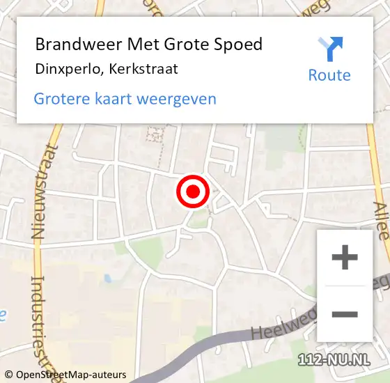 Locatie op kaart van de 112 melding: Brandweer Met Grote Spoed Naar Dinxperlo, Kerkstraat op 13 maart 2023 16:22