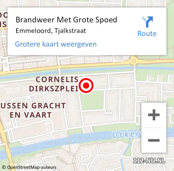 Locatie op kaart van de 112 melding: Brandweer Met Grote Spoed Naar Emmeloord, Tjalkstraat op 13 maart 2023 17:10