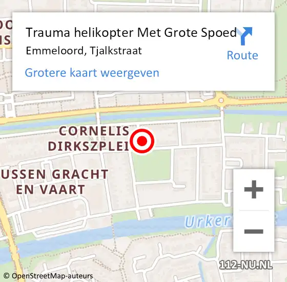 Locatie op kaart van de 112 melding: Trauma helikopter Met Grote Spoed Naar Emmeloord, Tjalkstraat op 13 maart 2023 17:11