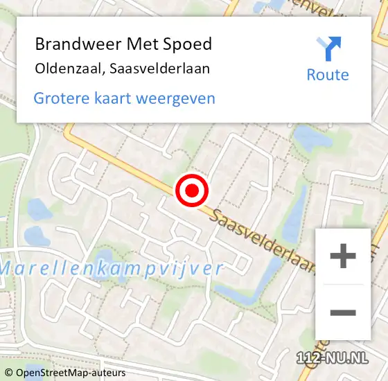 Locatie op kaart van de 112 melding: Brandweer Met Spoed Naar Oldenzaal, Saasvelderlaan op 13 maart 2023 17:57