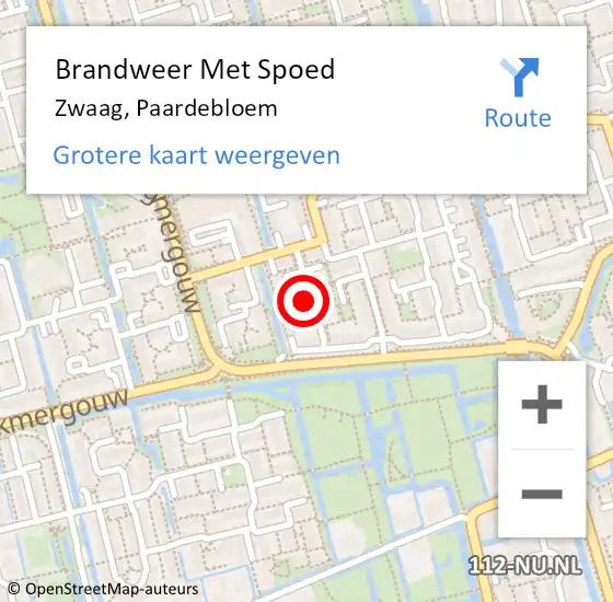 Locatie op kaart van de 112 melding: Brandweer Met Spoed Naar Zwaag, Paardebloem op 13 maart 2023 18:12