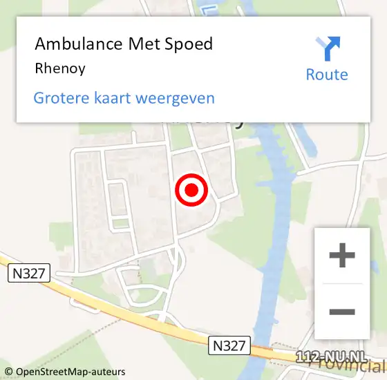 Locatie op kaart van de 112 melding: Ambulance Met Spoed Naar Rhenoy op 13 maart 2023 18:52