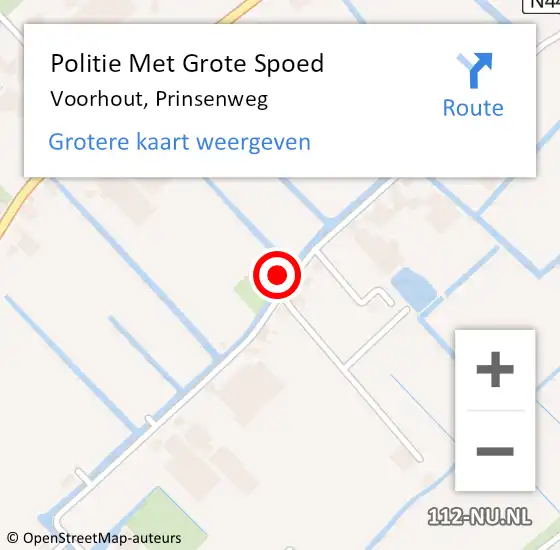 Locatie op kaart van de 112 melding: Politie Met Grote Spoed Naar Voorhout, Prinsenweg op 13 maart 2023 19:54
