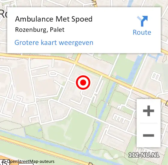 Locatie op kaart van de 112 melding: Ambulance Met Spoed Naar Rozenburg, Palet op 13 maart 2023 20:28