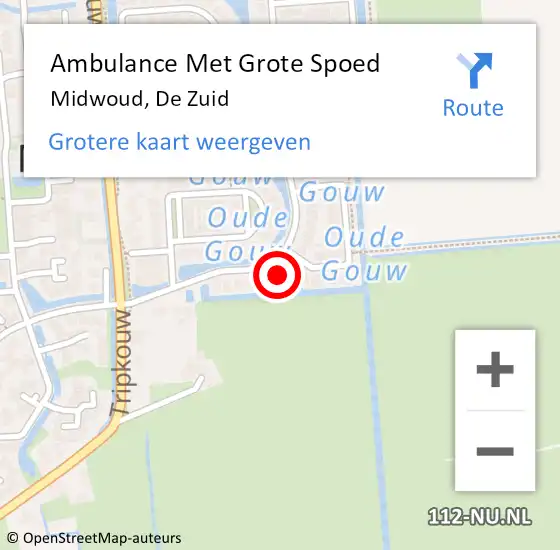 Locatie op kaart van de 112 melding: Ambulance Met Grote Spoed Naar Midwoud, De Zuid op 13 maart 2023 21:47