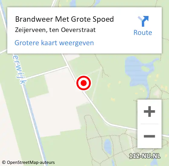 Locatie op kaart van de 112 melding: Brandweer Met Grote Spoed Naar Zeijerveen, ten Oeverstraat op 13 maart 2023 21:55