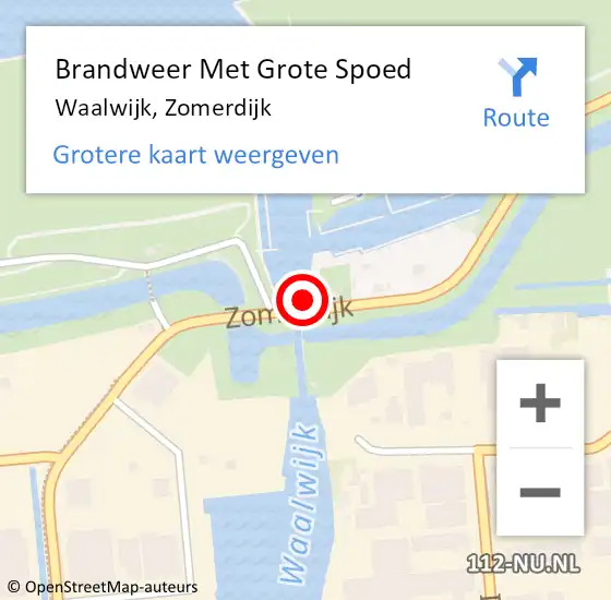 Locatie op kaart van de 112 melding: Brandweer Met Grote Spoed Naar Waalwijk, Zomerdijk op 13 maart 2023 22:24