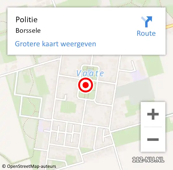 Locatie op kaart van de 112 melding: Politie Borssele op 13 maart 2023 23:07