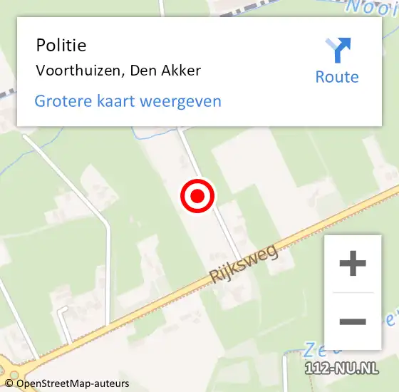 Locatie op kaart van de 112 melding: Politie Voorthuizen, Den Akker op 14 maart 2023 07:59