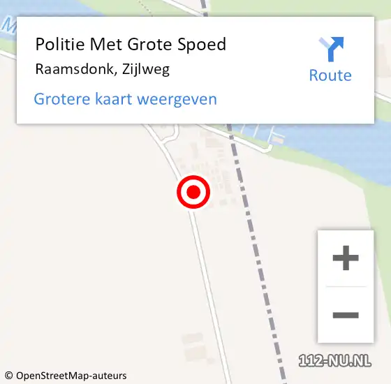 Locatie op kaart van de 112 melding: Politie Met Grote Spoed Naar Raamsdonk, Zijlweg op 14 maart 2023 08:01