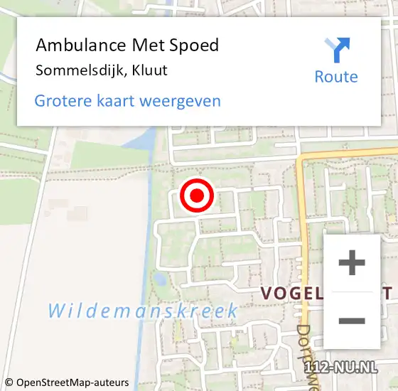 Locatie op kaart van de 112 melding: Ambulance Met Spoed Naar Sommelsdijk, Kluut op 14 maart 2023 08:02
