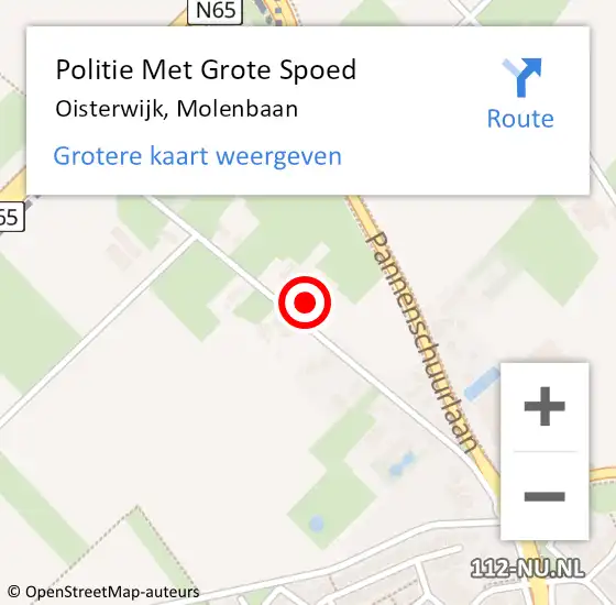 Locatie op kaart van de 112 melding: Politie Met Grote Spoed Naar Oisterwijk, Molenbaan op 14 maart 2023 08:40