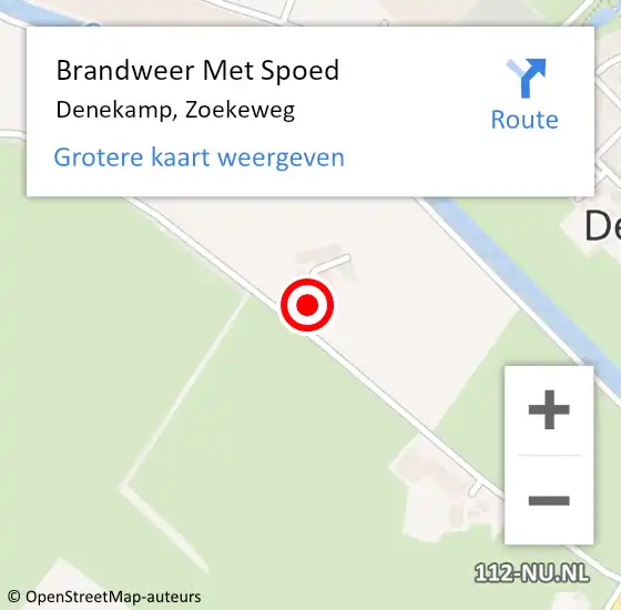 Locatie op kaart van de 112 melding: Brandweer Met Spoed Naar Denekamp, Zoekeweg op 14 maart 2023 09:28