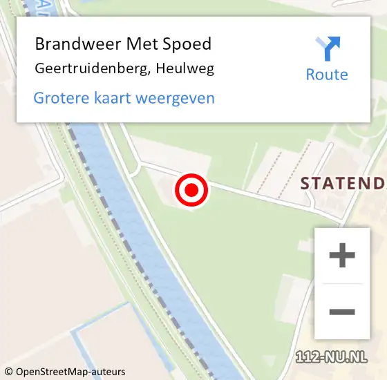 Locatie op kaart van de 112 melding: Brandweer Met Spoed Naar Geertruidenberg, Heulweg op 14 maart 2023 09:38