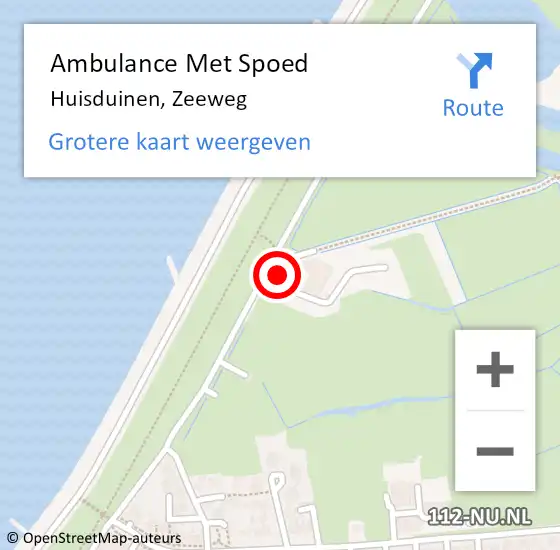 Locatie op kaart van de 112 melding: Ambulance Met Spoed Naar Huisduinen, Zeeweg op 18 augustus 2014 20:24