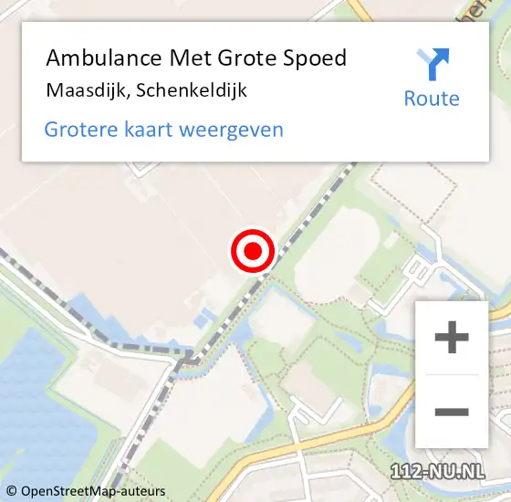 Locatie op kaart van de 112 melding: Ambulance Met Grote Spoed Naar Maasdijk, Schenkeldijk op 14 maart 2023 09:56