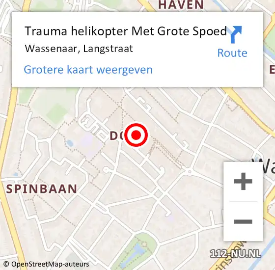 Locatie op kaart van de 112 melding: Trauma helikopter Met Grote Spoed Naar Wassenaar, Langstraat op 14 maart 2023 11:17