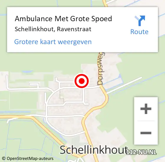 Locatie op kaart van de 112 melding: Ambulance Met Grote Spoed Naar Schellinkhout, Ravenstraat op 14 maart 2023 11:19