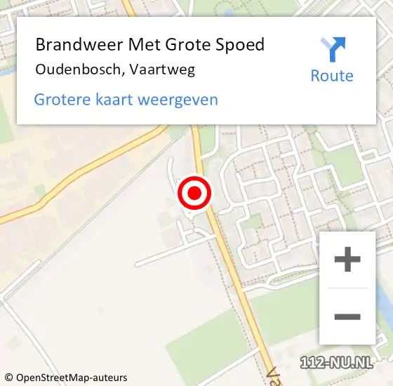 Locatie op kaart van de 112 melding: Brandweer Met Grote Spoed Naar Oudenbosch, Vaartweg op 14 maart 2023 12:47