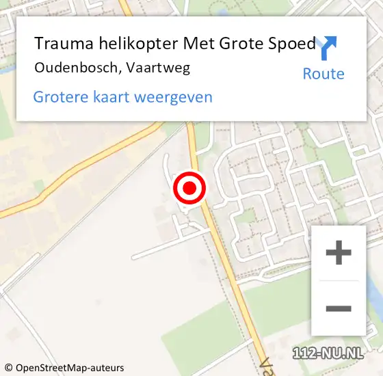 Locatie op kaart van de 112 melding: Trauma helikopter Met Grote Spoed Naar Oudenbosch, Vaartweg op 14 maart 2023 12:47