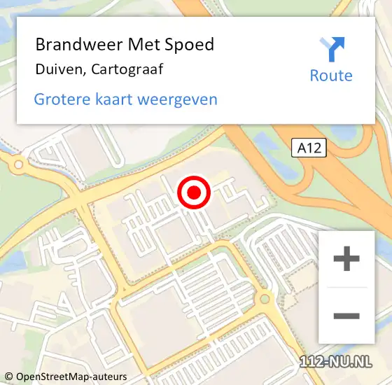 Locatie op kaart van de 112 melding: Brandweer Met Spoed Naar Duiven, Cartograaf op 14 maart 2023 14:07