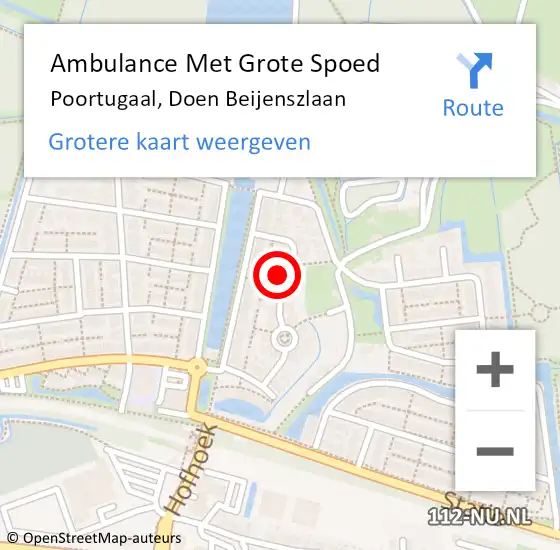 Locatie op kaart van de 112 melding: Ambulance Met Grote Spoed Naar Poortugaal, Doen Beijenszlaan op 14 maart 2023 14:59