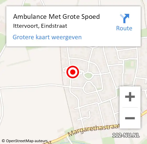 Locatie op kaart van de 112 melding: Ambulance Met Grote Spoed Naar Ittervoort, Eindstraat op 14 maart 2023 16:46