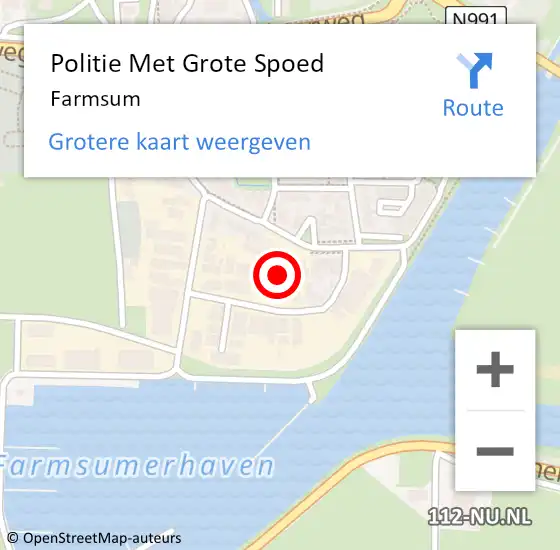 Locatie op kaart van de 112 melding: Politie Met Grote Spoed Naar Farmsum op 14 maart 2023 16:58