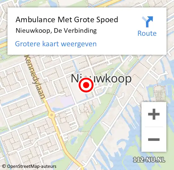 Locatie op kaart van de 112 melding: Ambulance Met Grote Spoed Naar Nieuwkoop, De Verbinding op 14 maart 2023 18:26