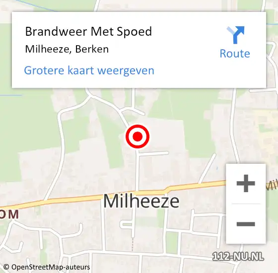 Locatie op kaart van de 112 melding: Brandweer Met Spoed Naar Milheeze, Berken op 14 maart 2023 19:02