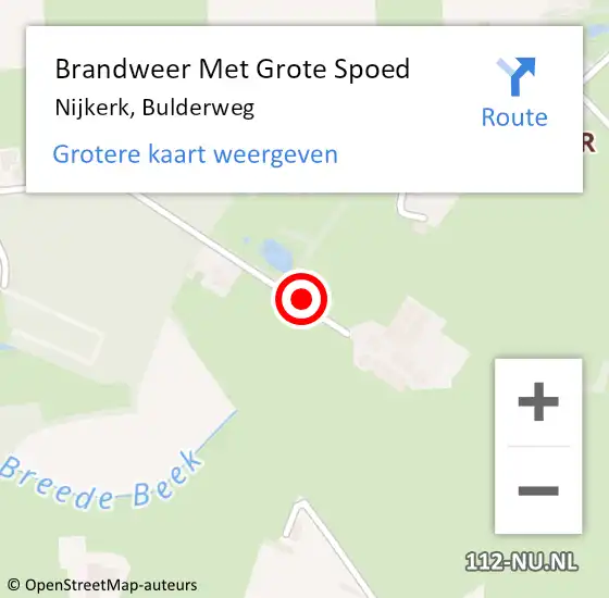 Locatie op kaart van de 112 melding: Brandweer Met Grote Spoed Naar Nijkerk, Bulderweg op 14 maart 2023 20:12