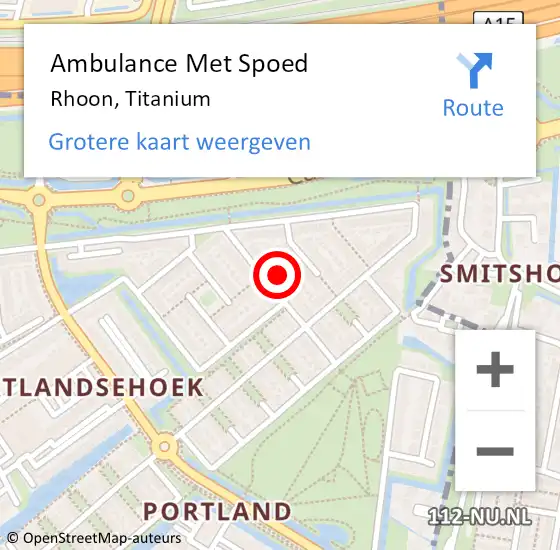 Locatie op kaart van de 112 melding: Ambulance Met Spoed Naar Rhoon, Titanium op 14 maart 2023 20:13
