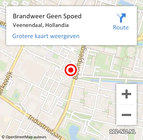 Locatie op kaart van de 112 melding: Brandweer Geen Spoed Naar Veenendaal, Hollandia op 14 maart 2023 23:19