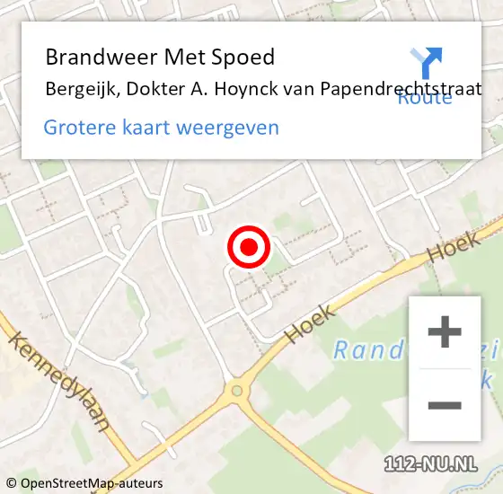 Locatie op kaart van de 112 melding: Brandweer Met Spoed Naar Bergeijk, Dokter A. Hoynck van Papendrechtstraat op 14 maart 2023 23:33