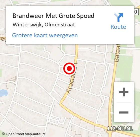 Locatie op kaart van de 112 melding: Brandweer Met Grote Spoed Naar Winterswijk, Olmenstraat op 14 maart 2023 23:35